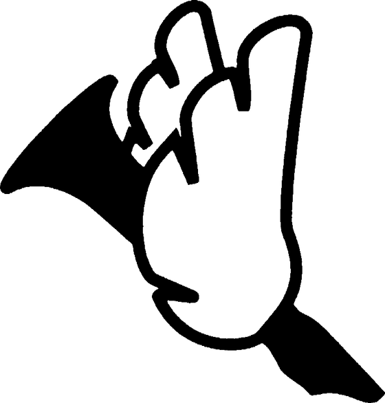 Joe Hubbard Music logo, a hand forming the shape of a dove in flight
